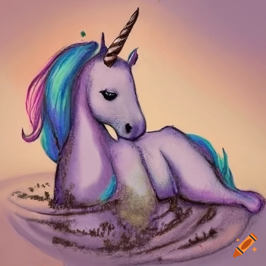 Cute side view of a realistic rainbow unicorn sticker on Craiyon-saigonsouth.com.vn