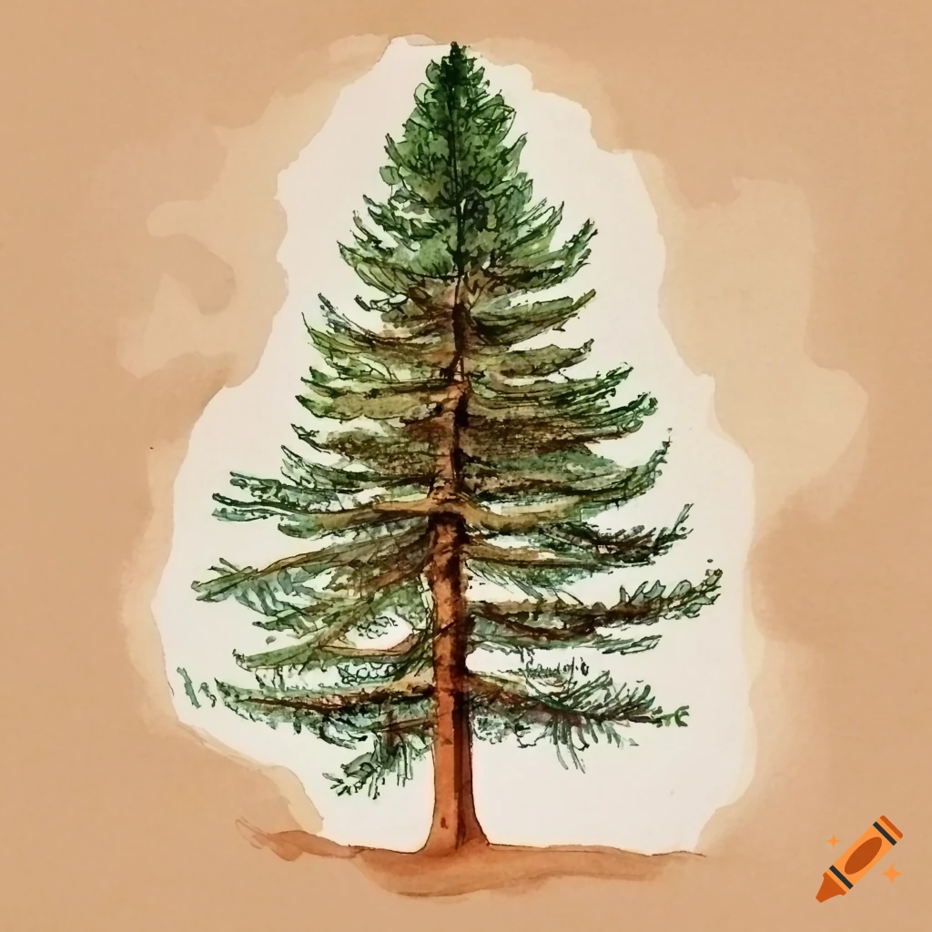 Cartoon Green Fir Tree On White Background Drawing Shadow Fir Vector,  Drawing, Shadow, Fir PNG and Vector with Transparent Background for Free  Download