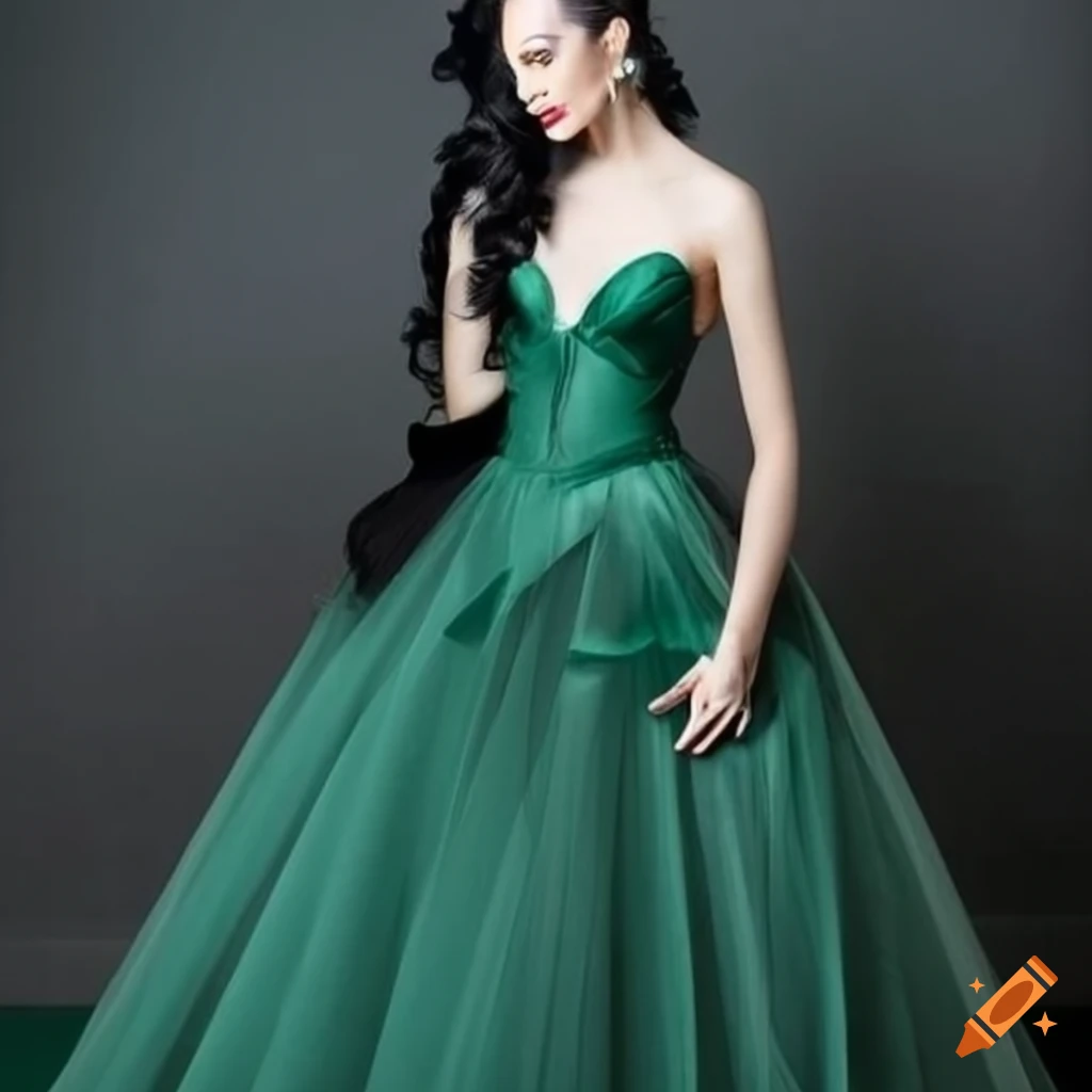 Sparkly Sequins Ball Gown Dark Green V-neck Prom Dress DTP670 –  DressTok.co.uk