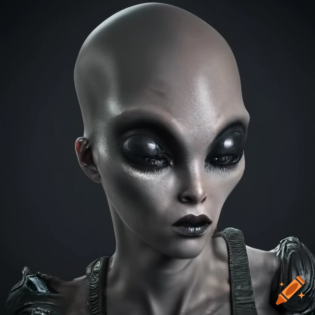 Magazine cover featuring a female alien on Craiyon
