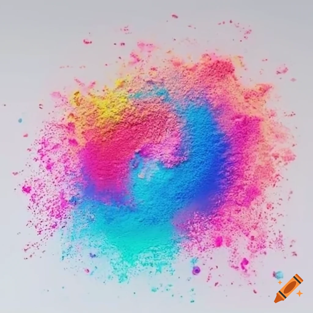colorful powder forming an infinite symbol