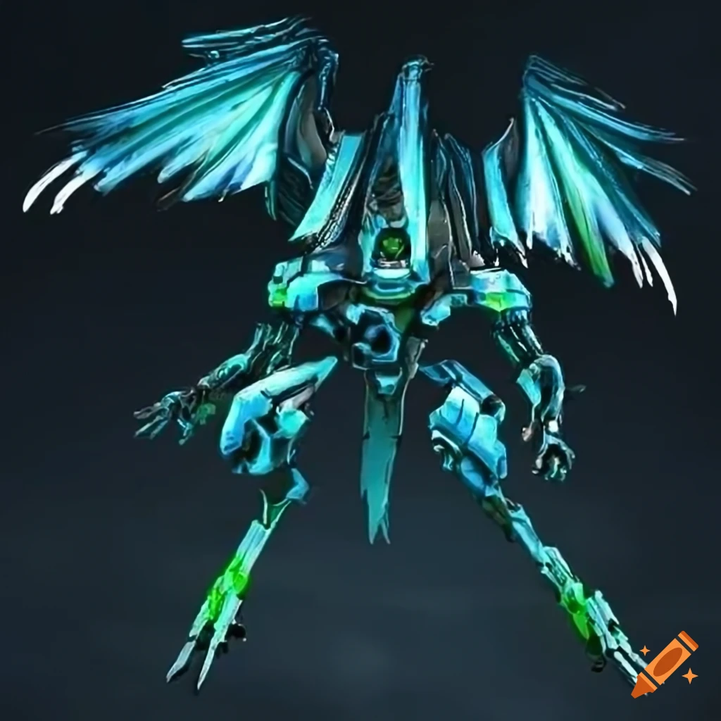 Detailed digital art of flying mechas
