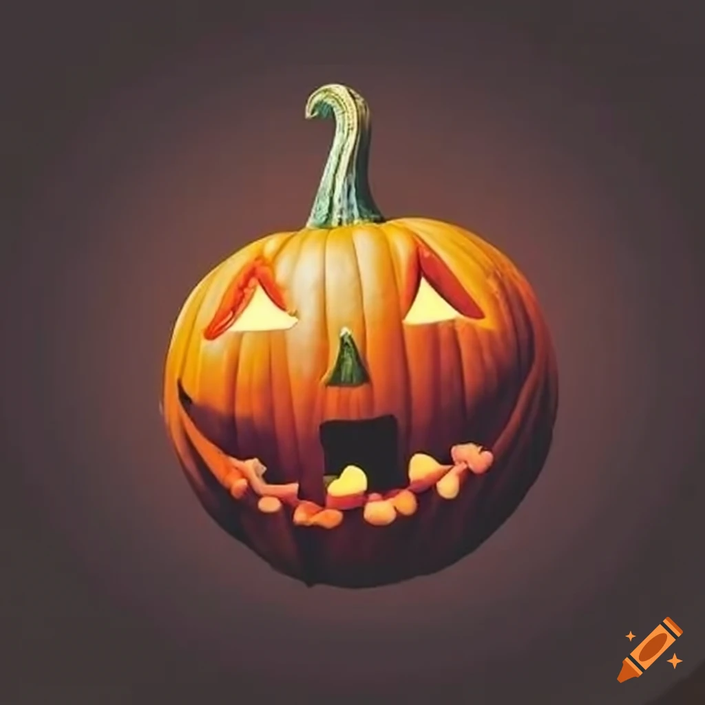 flying pumpkin in the air