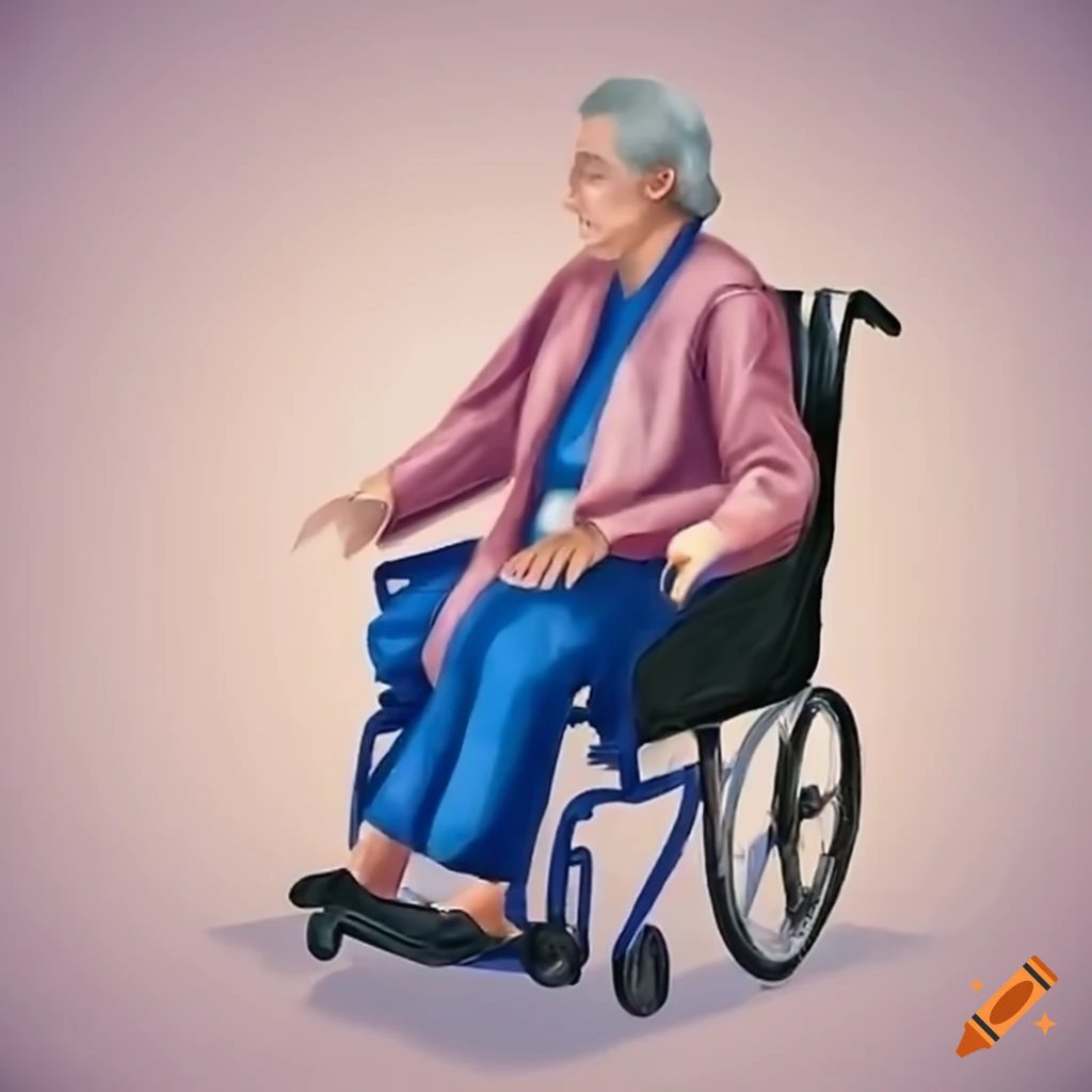 Elderly individuals using wheelchairs and walking aids