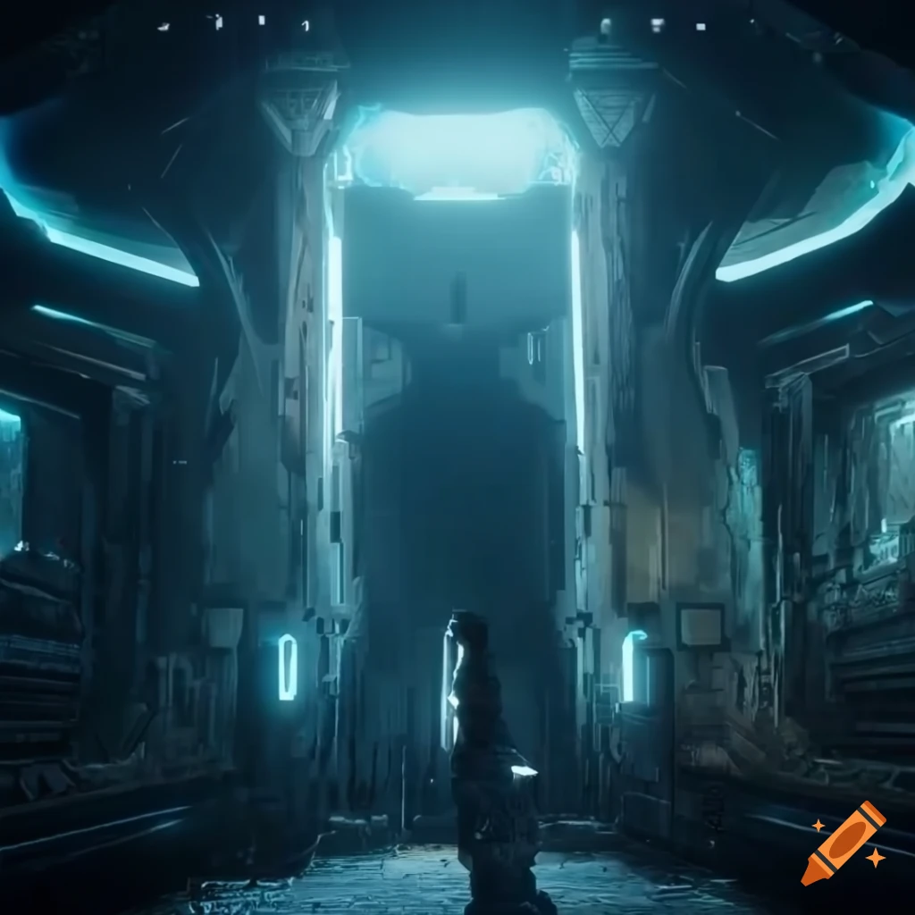 Hightech alien ruin in a scifi setting