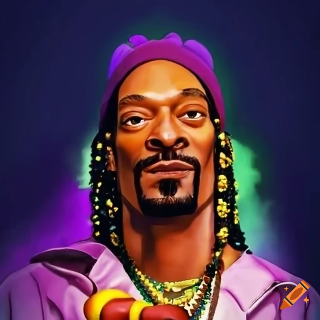Snoop Dog with a hot dog