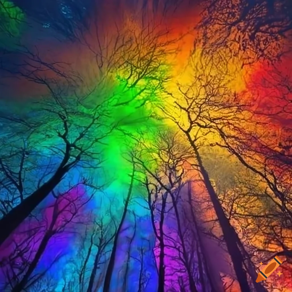colorful forest wallpaper