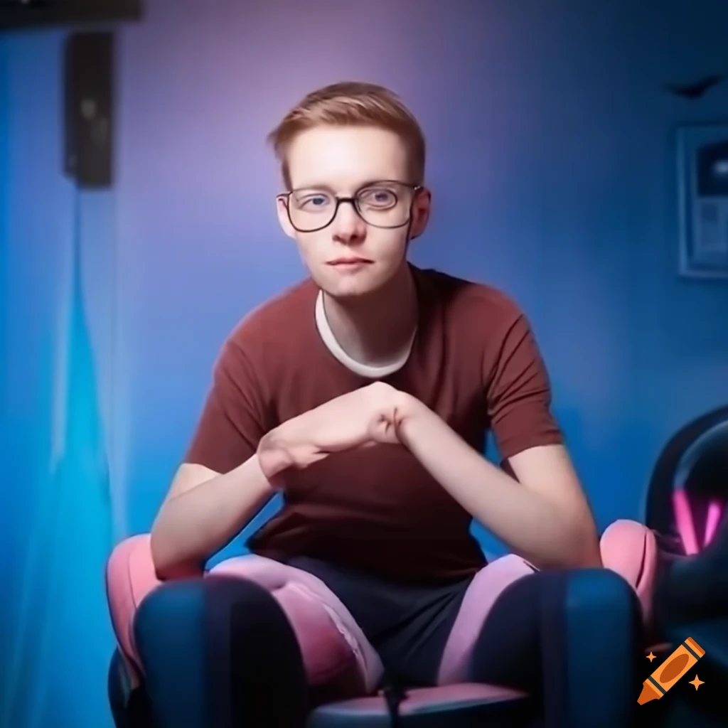 photograph of a young male in a gaming chair