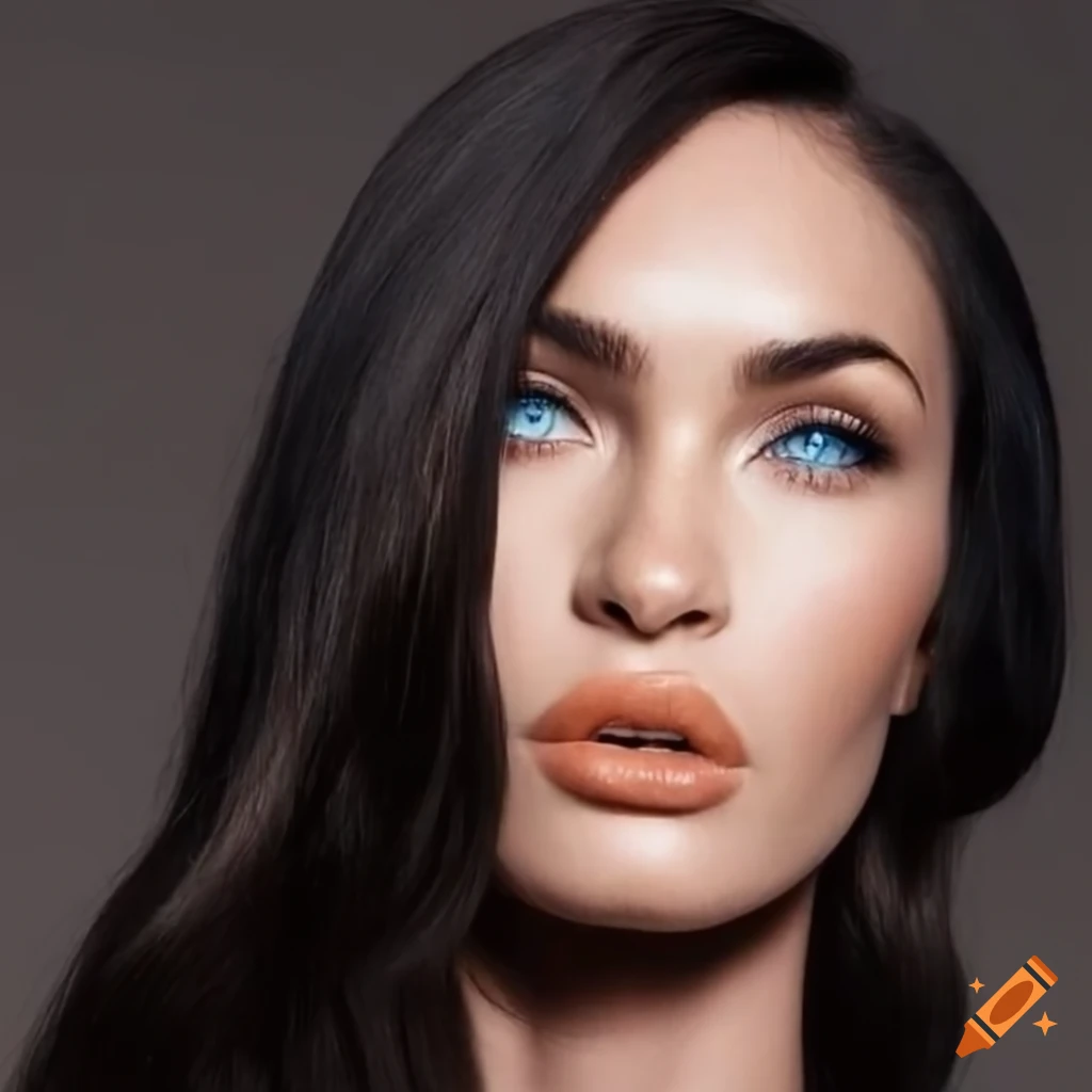 Close-up of megan fox's beautiful face on Craiyon