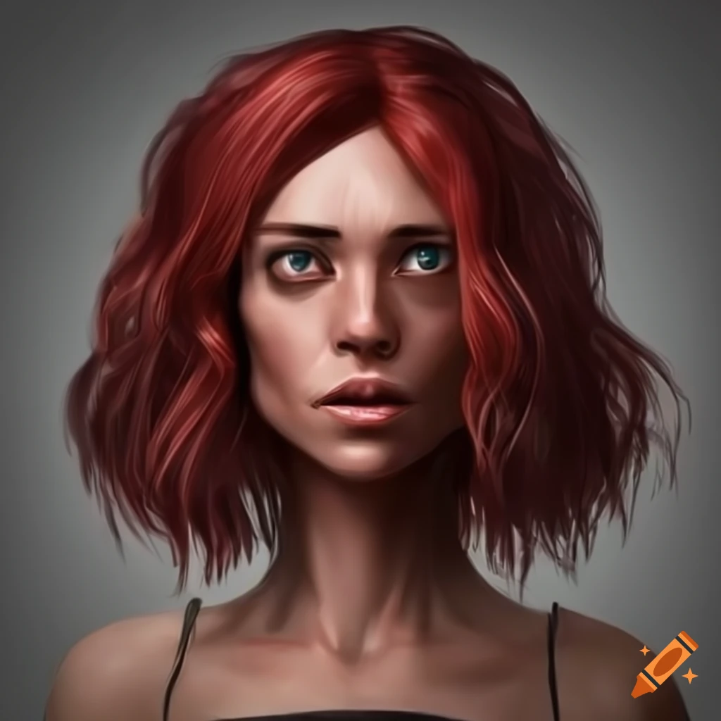 Illustration Of A Maroon Haired Alien Woman On Craiyon 