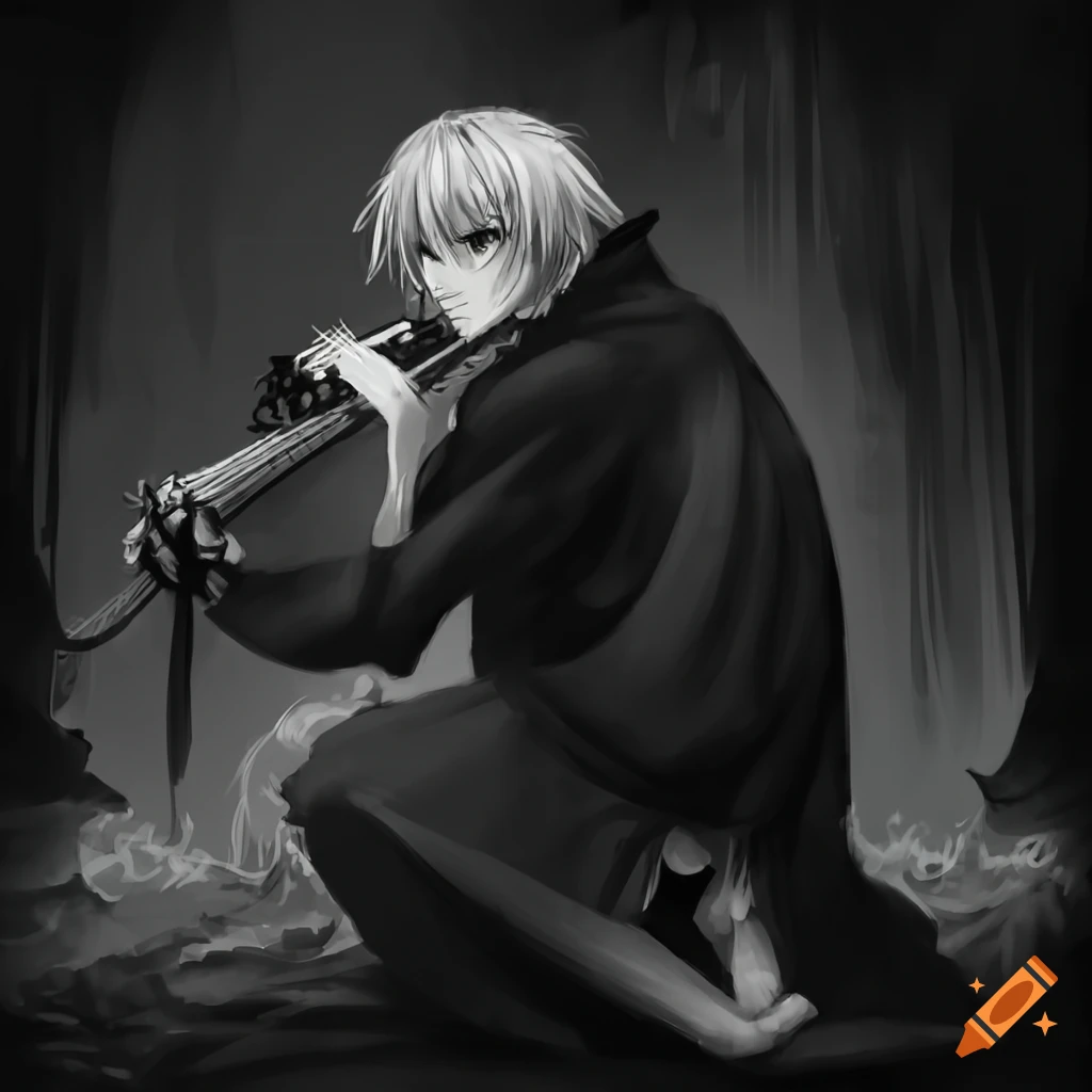 Artwork of a kenku playing a lute