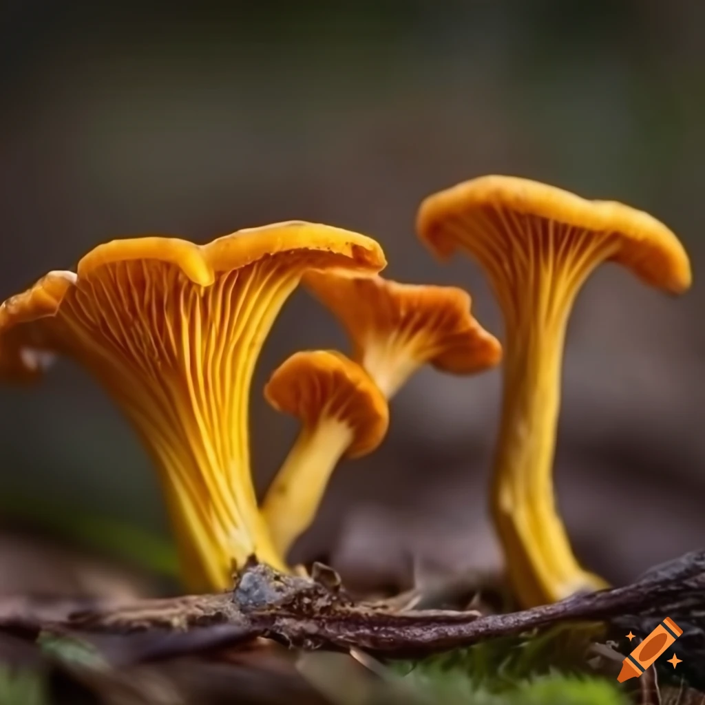 Close Up Photo Of A Chanterelle Mushroom In Natural Lighting On Craiyon 0d219deb3fcc49b3ac50171a19f27fbc.webp
