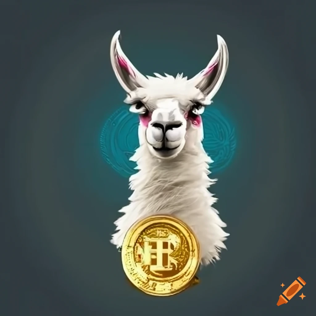 Llama wearing a crypto medallion on Craiyon