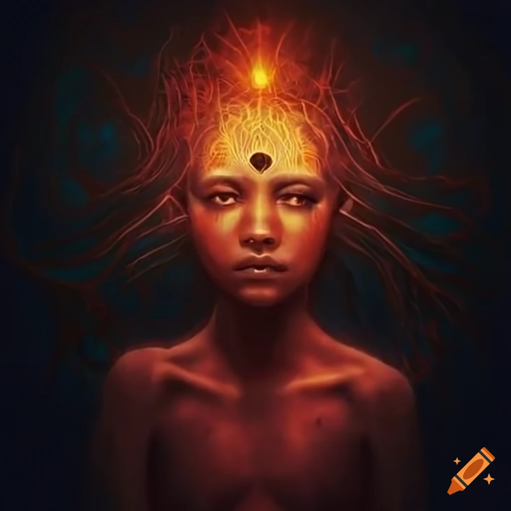 God of bromine in liquid form with an orange hue on Craiyon