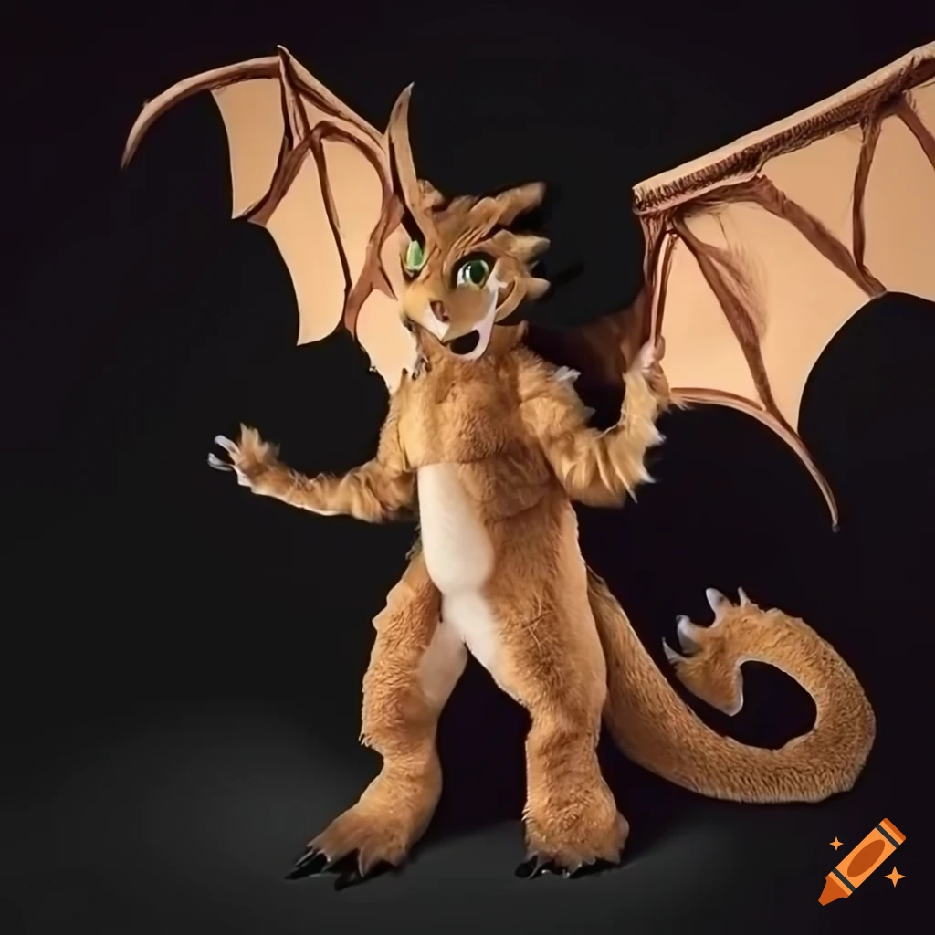 fursuit of a dragon and bat hybrid
