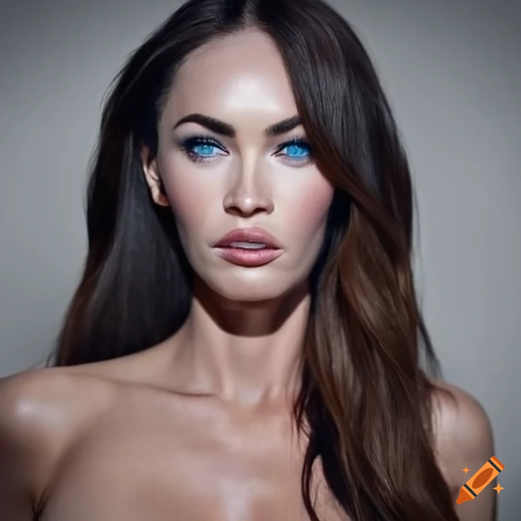 Portrait of megan fox with mesmerizing blue eyes on Craiyon