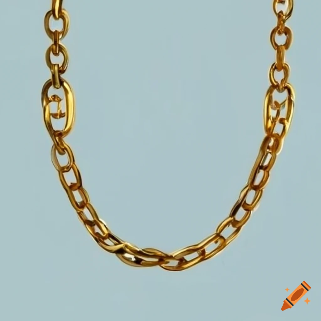 Gold chain necklace on Craiyon