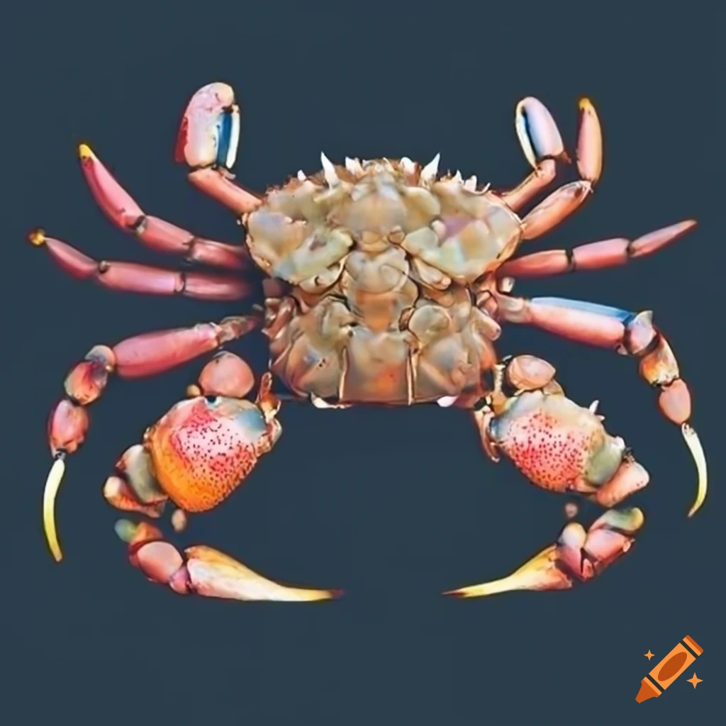 psychedelic crab on the beach