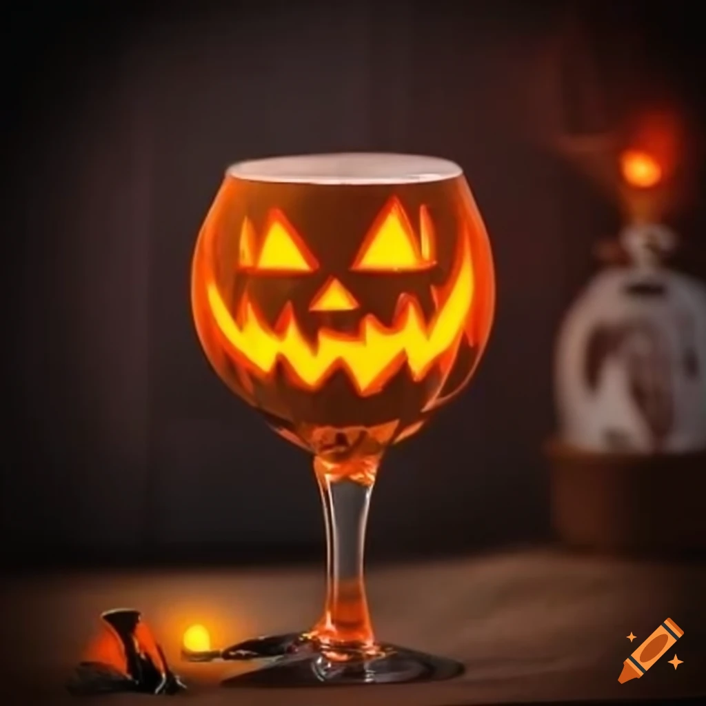 pumpkin wine glass for Halloween
