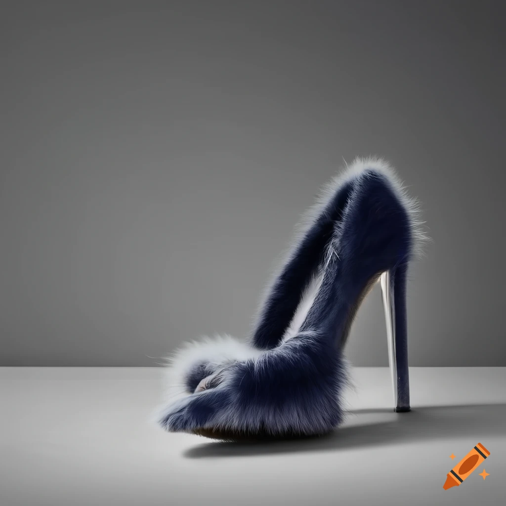 Grey Suede Rabbit Fur Flurry Sexy High Stiletto Heels Sandals Shoes