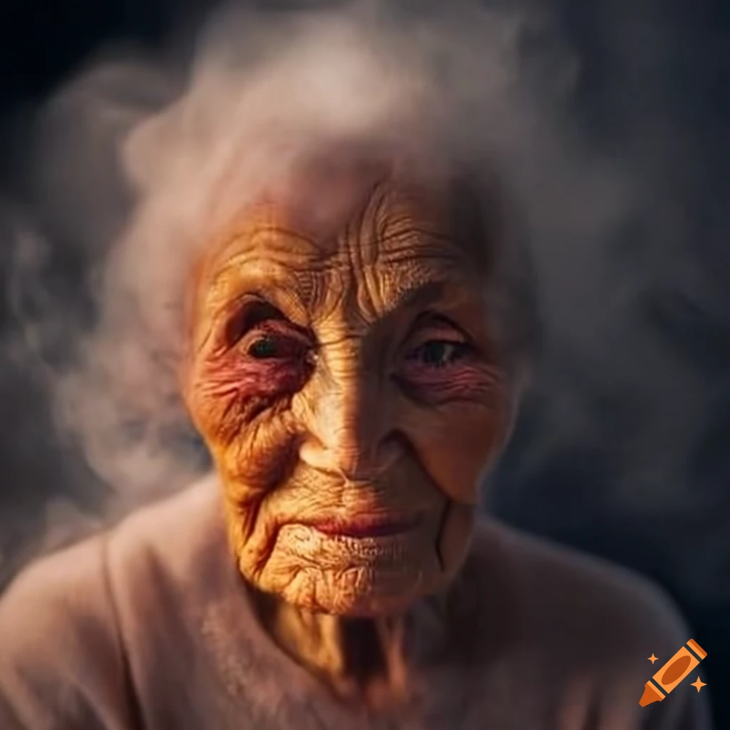 digital art of a mysterious smoke woman