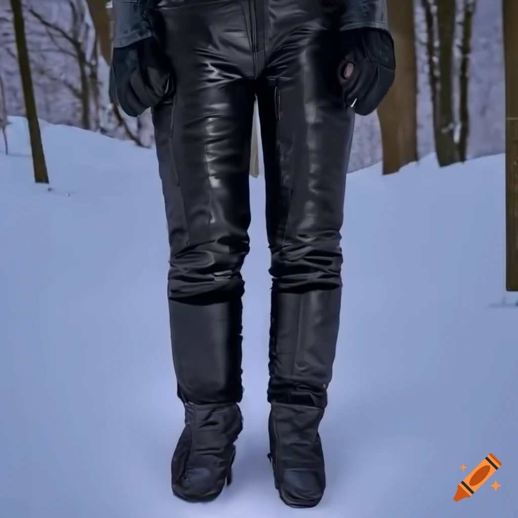 wearing shiny legging and leather gloves - Playground