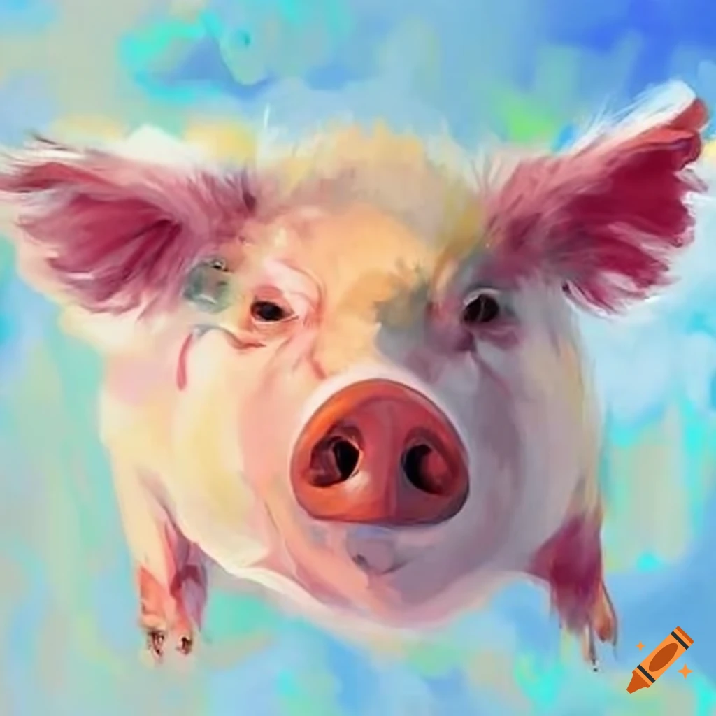 Flying pig illustration