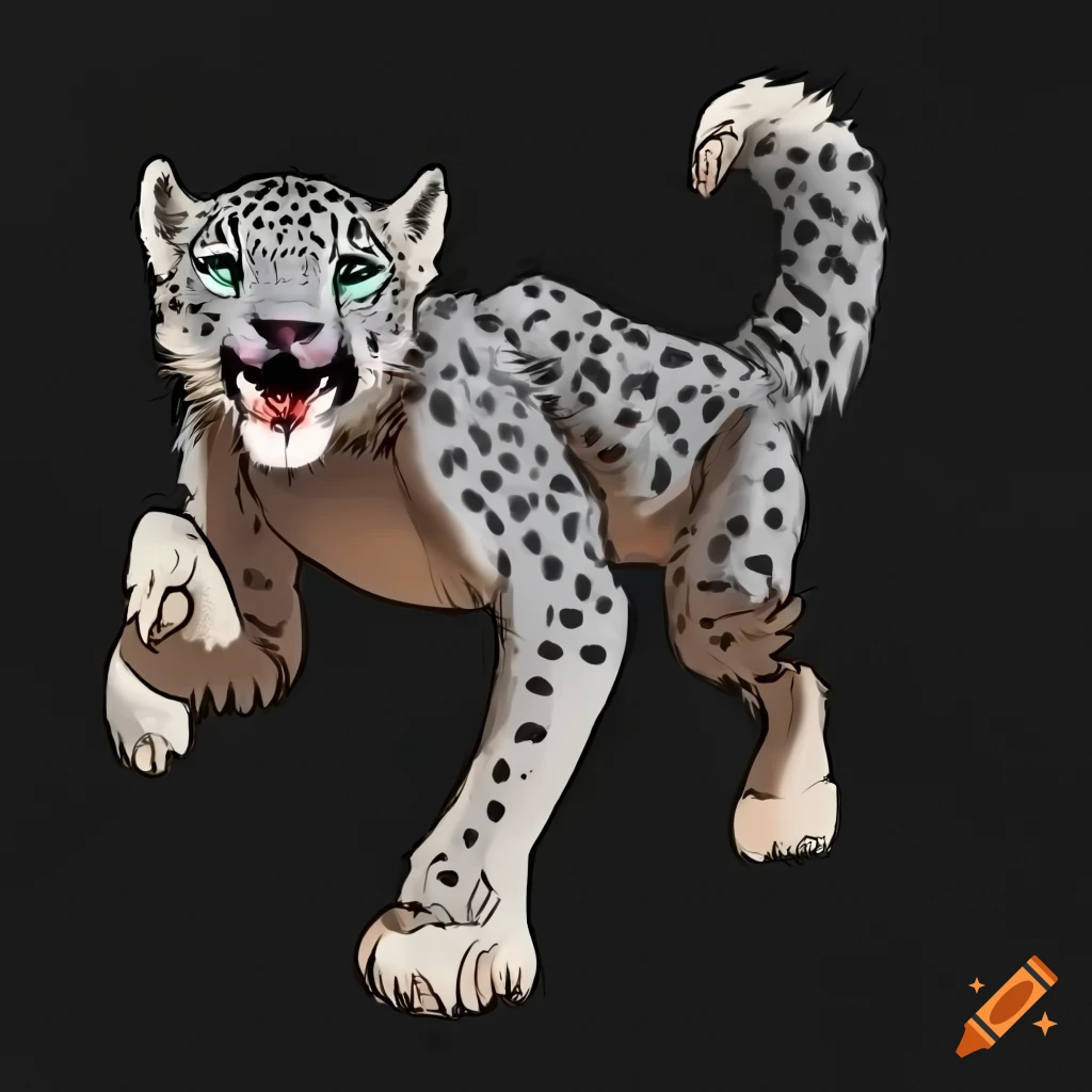 Art of a grey snow leopard on deviantart on Craiyon