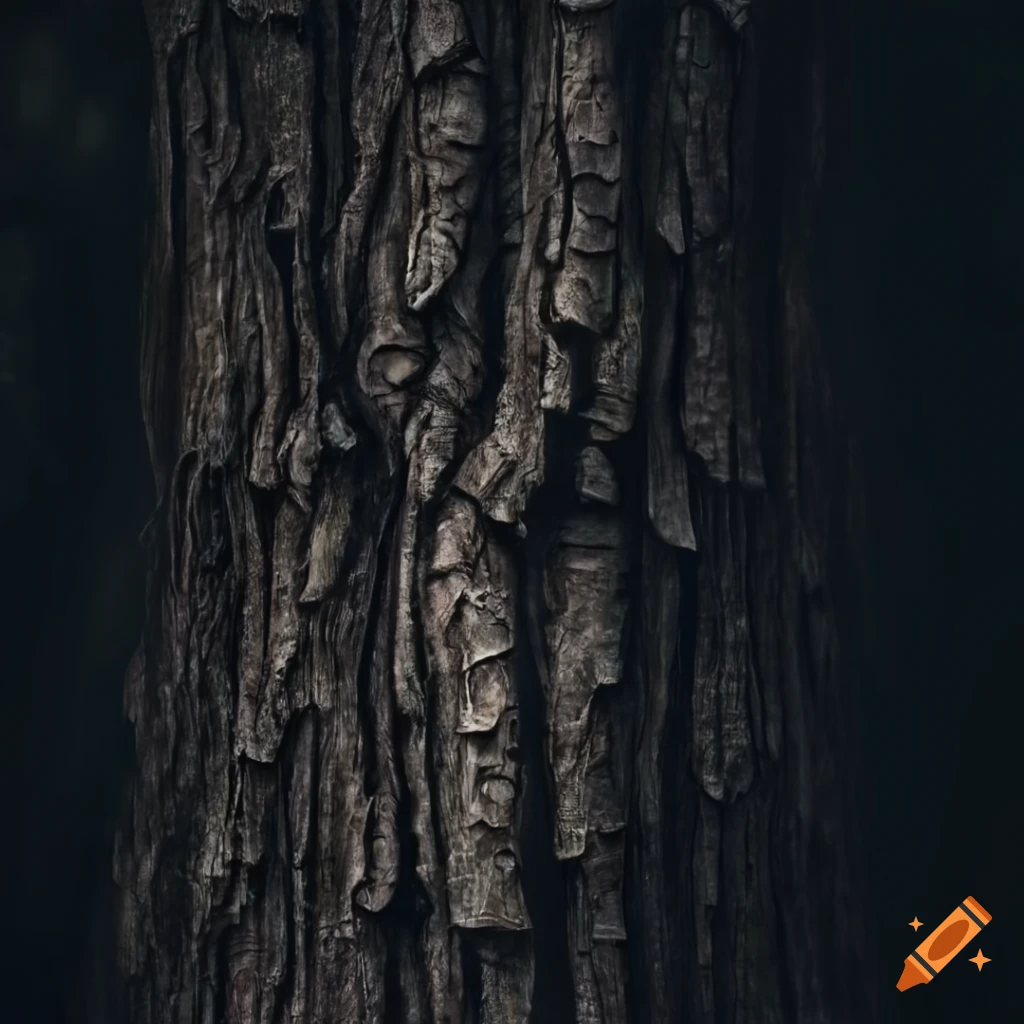 surreal dark tree bark texture