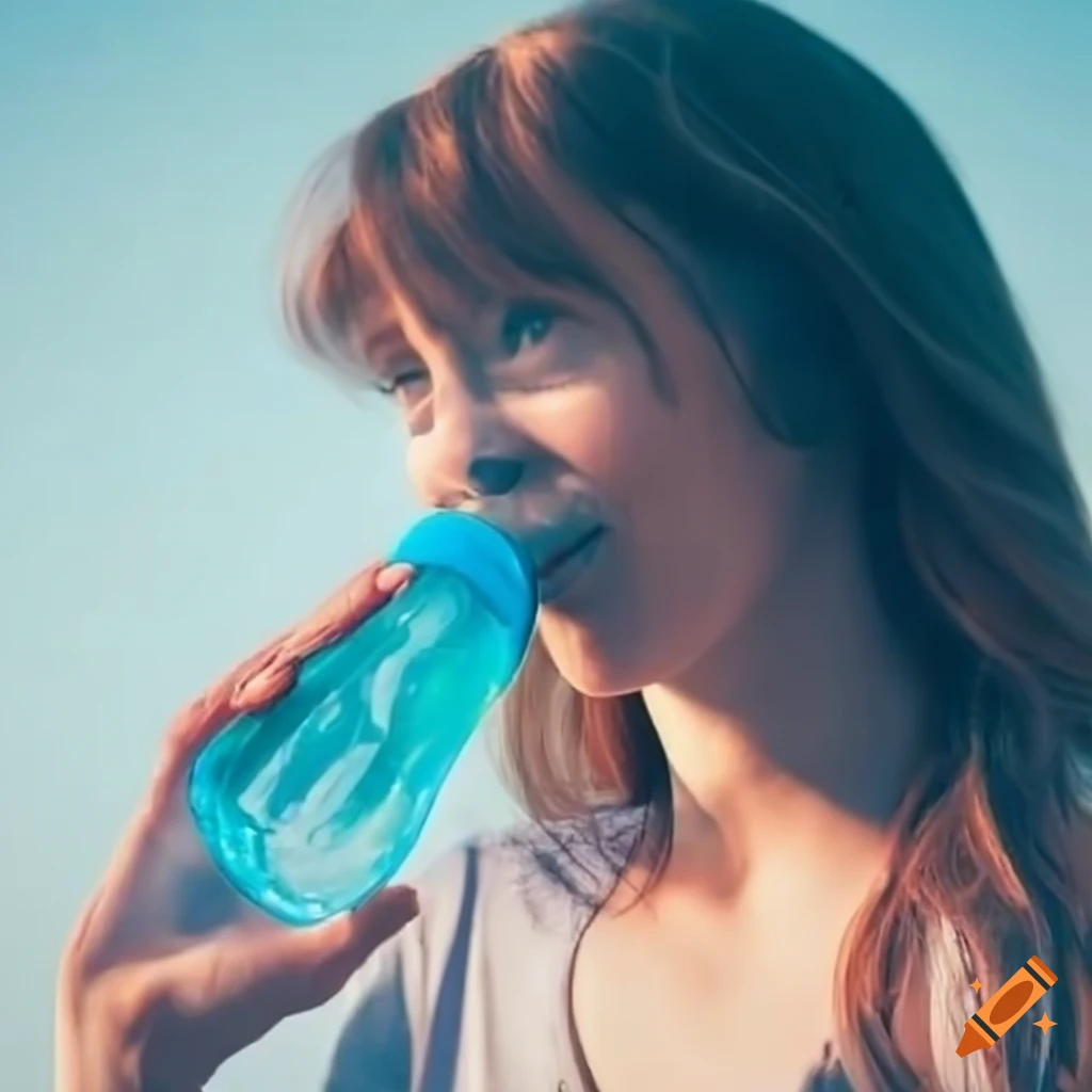 person enjoying a drink from a water bottle