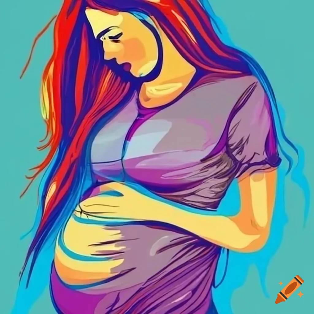 Pregnant woman with tears
