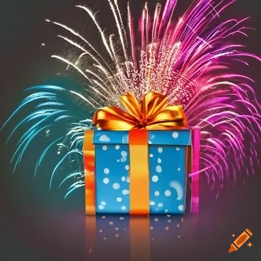 colorful-gift-with-fireworks-in-the-background-on-craiyon