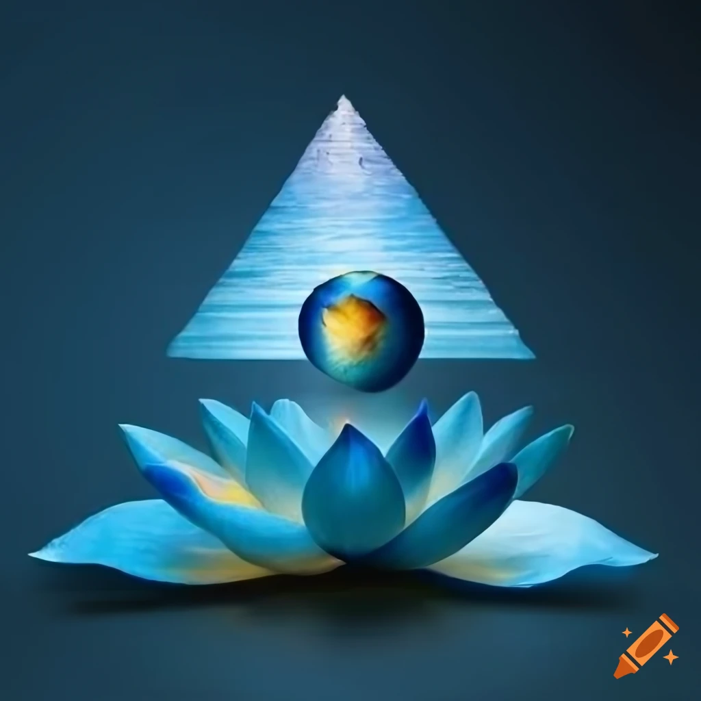 blue lotus with pyramids