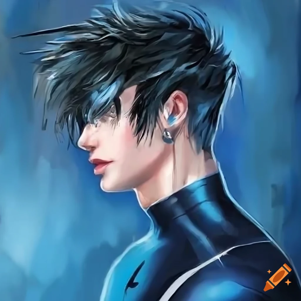 cosplay of Spiderman with black suit and long hair