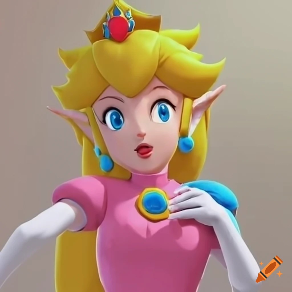 Princess peach and link in costume swap on Craiyon