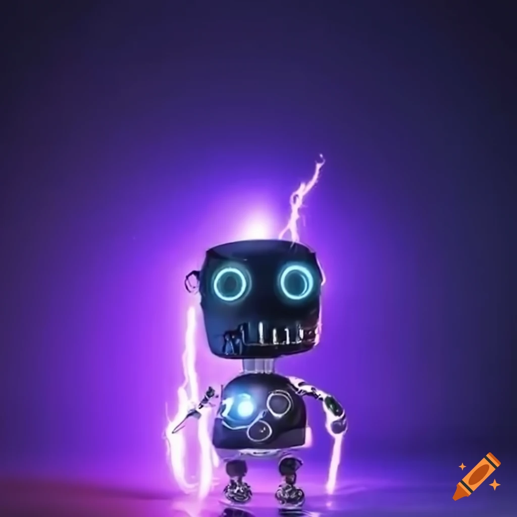 Cute ai robot with lightning bolt symbol on Craiyon
