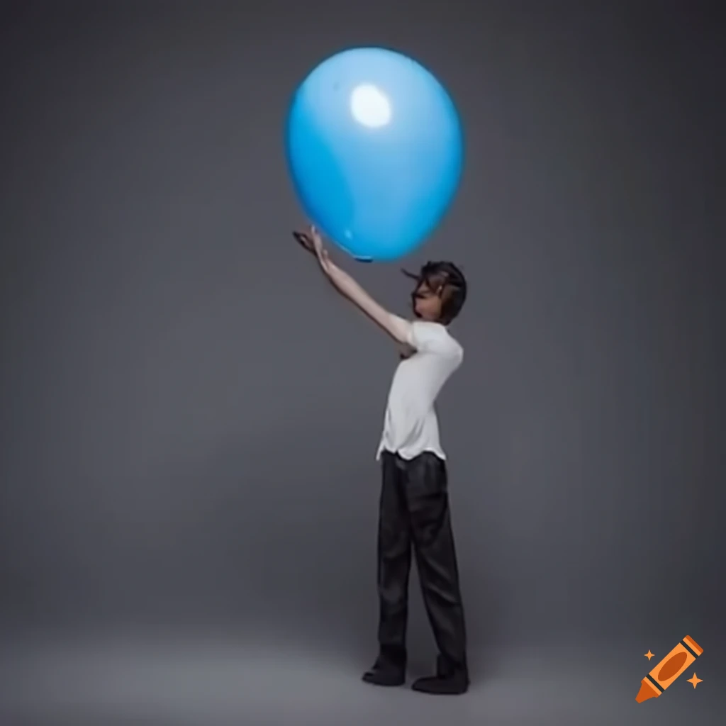 young man holding a balloon