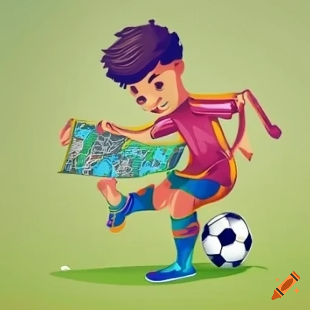 cartoon-of-a-soccer-player-with-a-map-looking-for-directions-on-craiyon