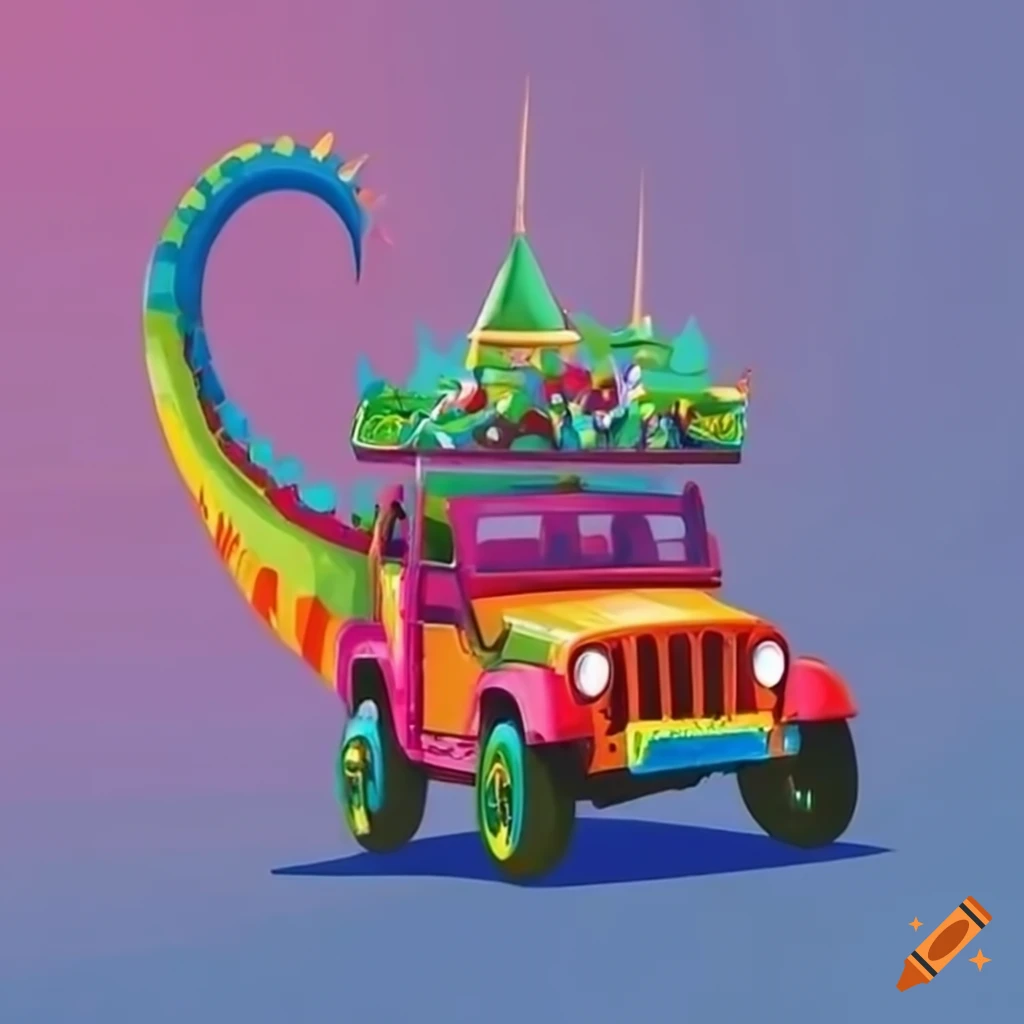customized dino jeep for a fun-filled birthday party