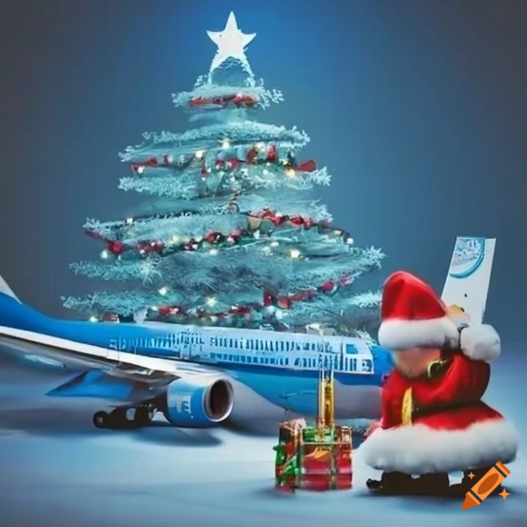 KLM airlines celebrating Christmas on Craiyon