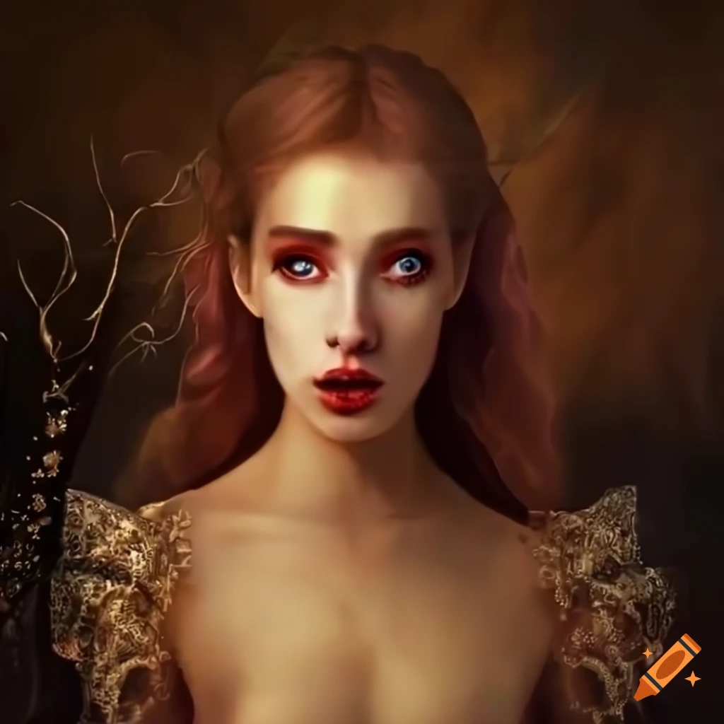 fairytale illustration of a posing woman