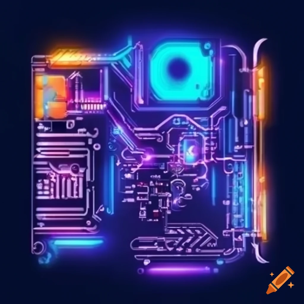 Futuristic circuit board with labview interface on Craiyon