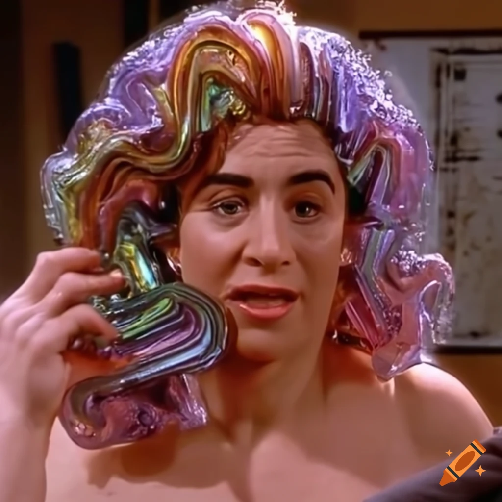 Bismuth sculpture of a scene from seinfeld on Craiyon