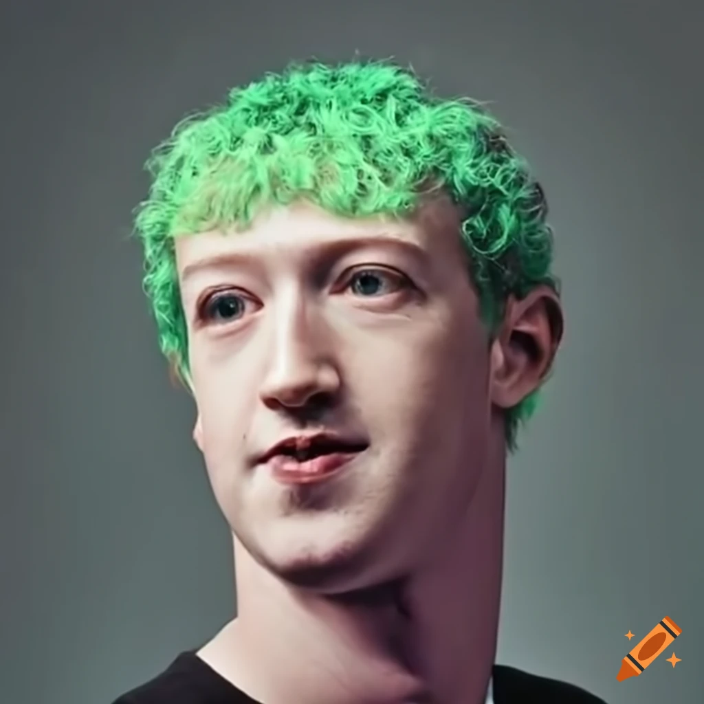 Zuckerberg Running With Colorful Hair On Craiyon