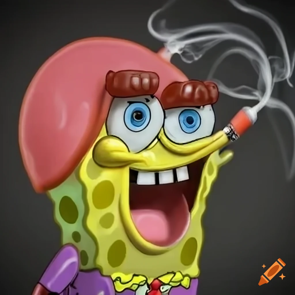 spongebob squarepants smoking weed