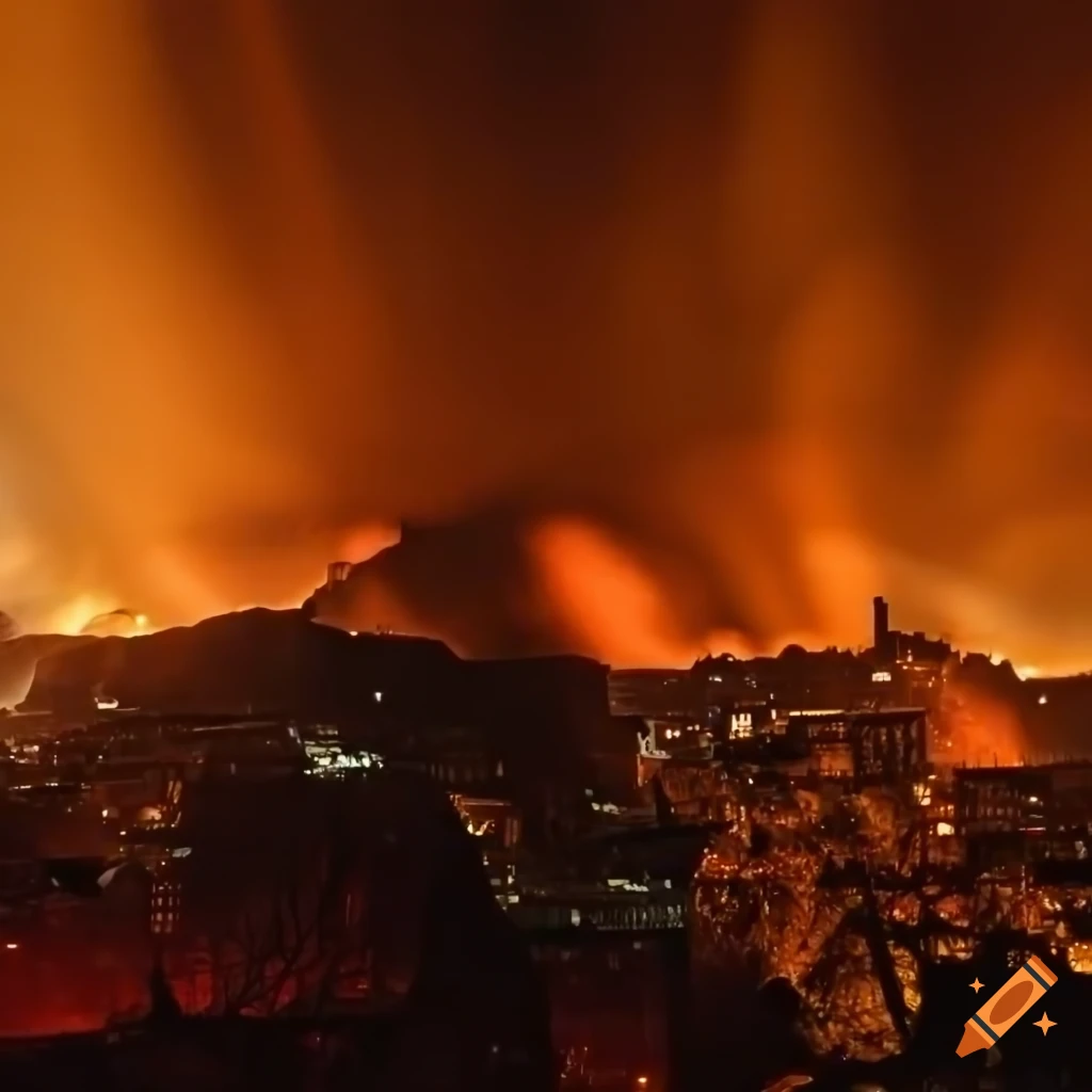 image of lava flowing through Prague