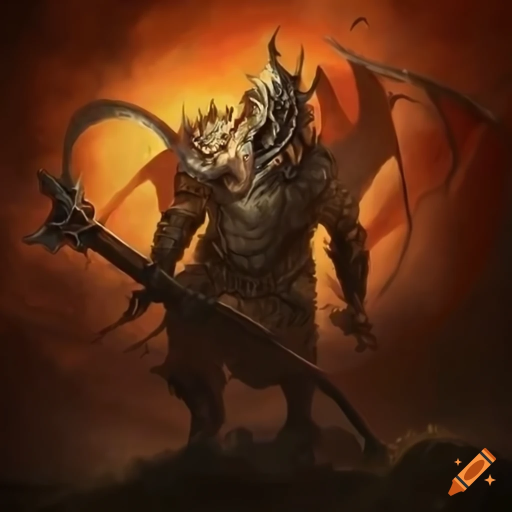 Fantasy warrior preparing to battle a dragon on Craiyon