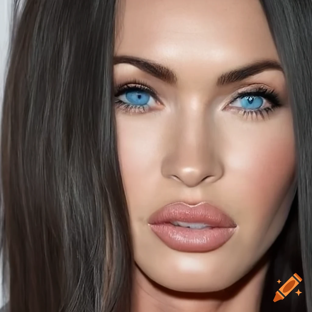High-resolution image of a beautiful woman with blue catlike eyes on ...