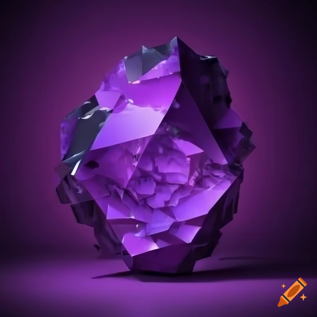 3D render of a magical purple crystal