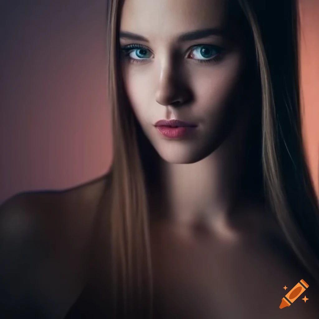 Portrait of a beautiful young woman on craiyon